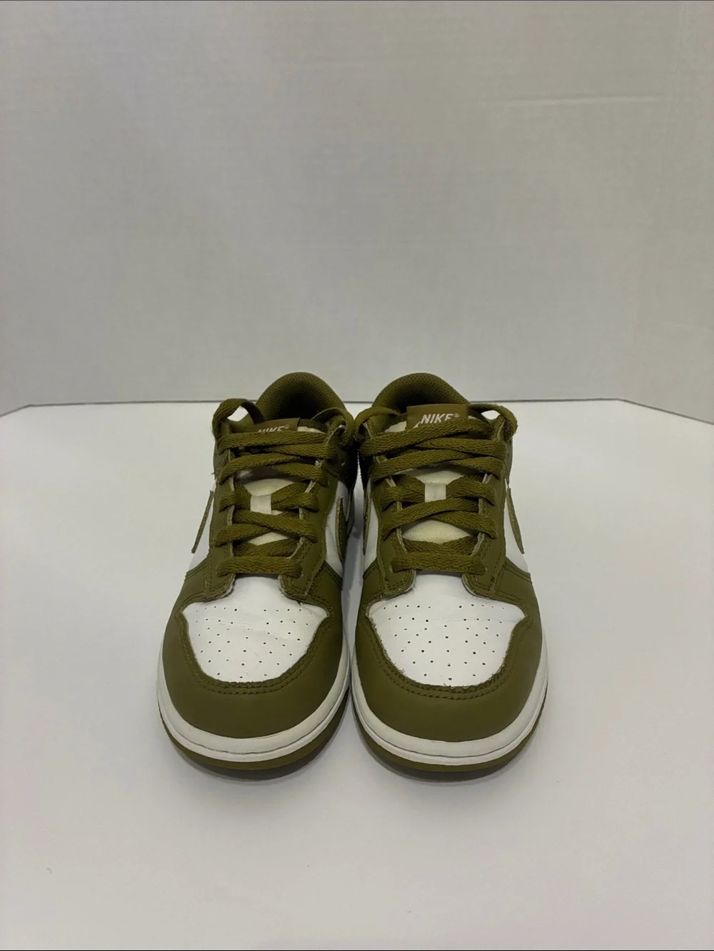 Nike Kids Olive and White Low-Top Sneakers - Picture 1 of 6